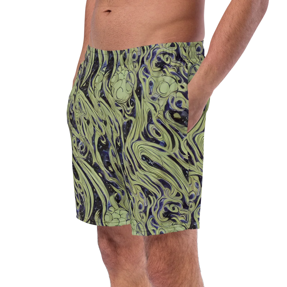 Indigo Swirl on Swim Trunks — Left Front