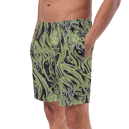 Indigo Swirl on a Swim Trunks