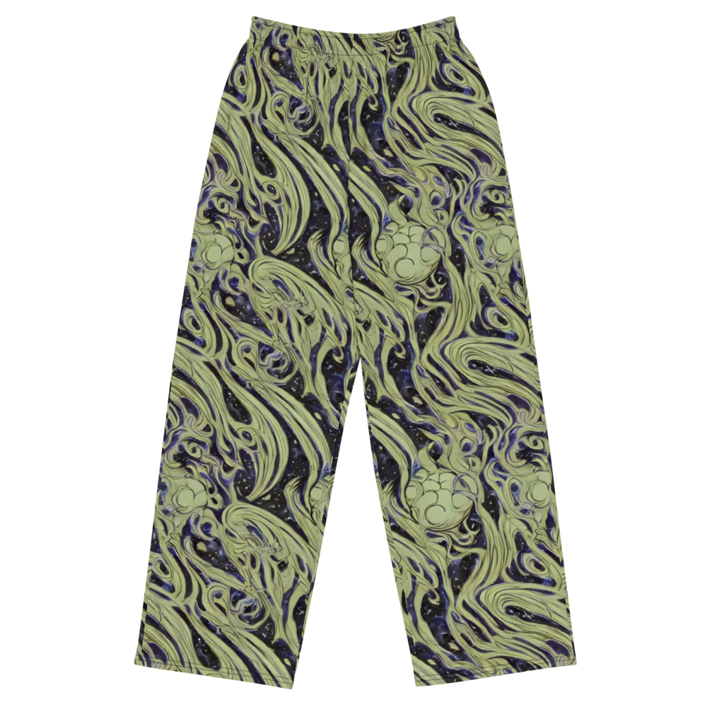 Indigo Swirl on Wide-Leg Pants — Front
