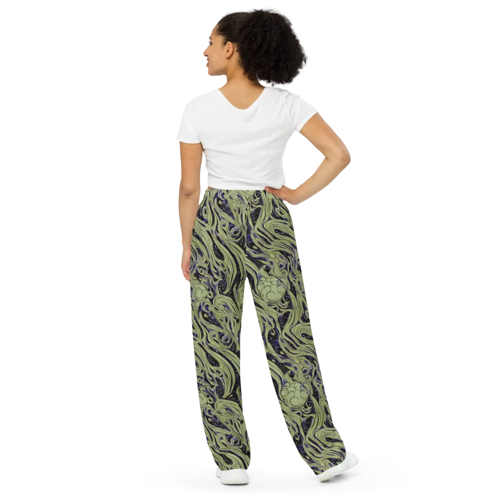 Indigo Swirl on Wide-Leg Pants — Back