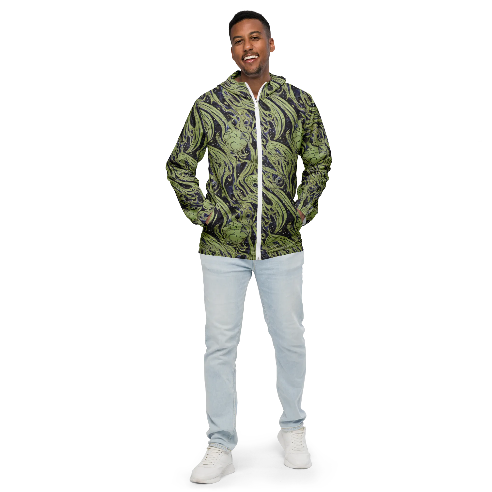Indigo Swirl on Men's Windbreaker — Front