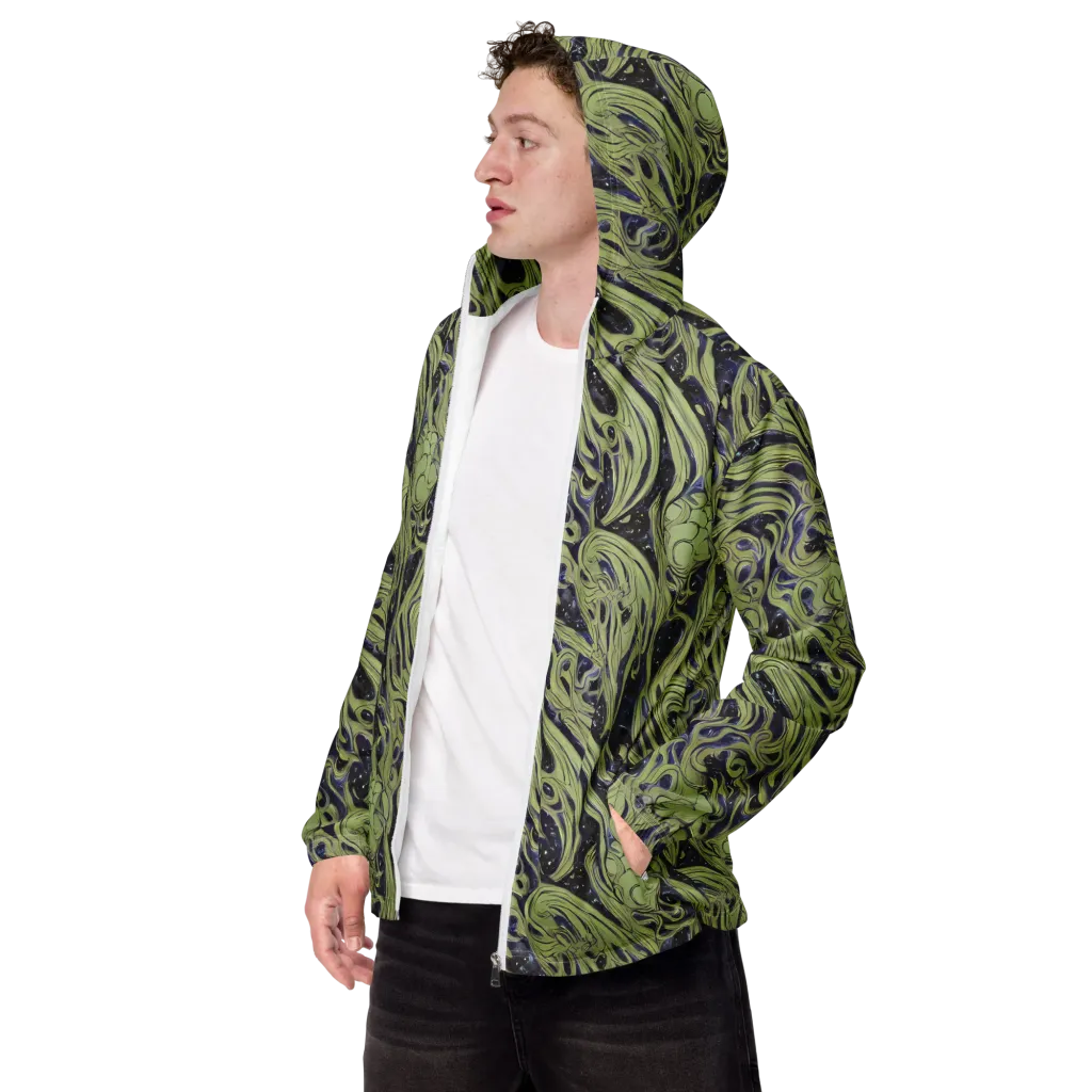 Indigo Swirl on Men's Windbreaker — Left Front