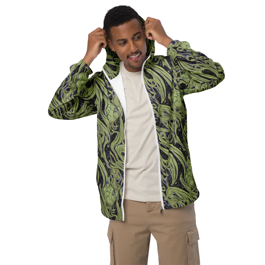 Indigo Swirl on Men's Windbreaker — Front