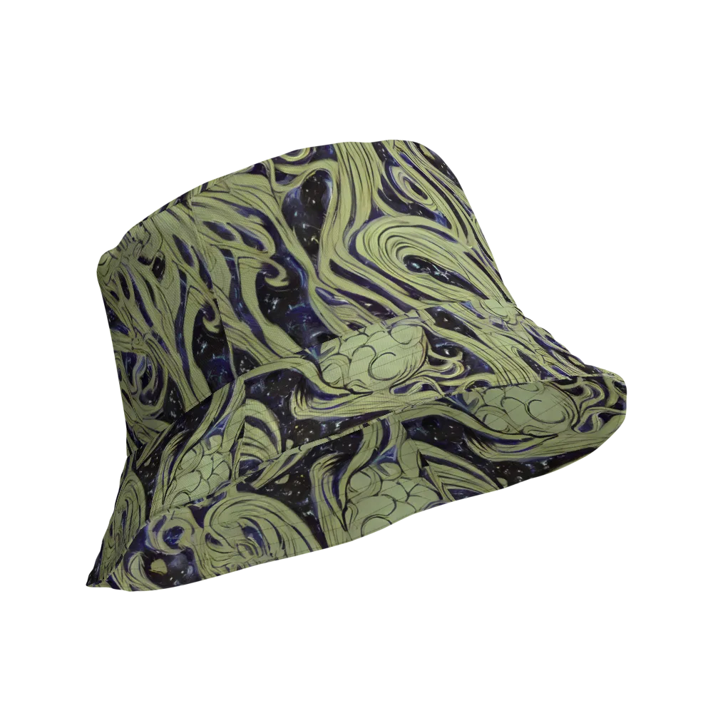 Indigo Swirl on Reversible Bucket Hat — Product details Outside