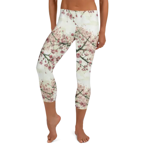 Cherry Blossom Canopy on a Capri Leggings