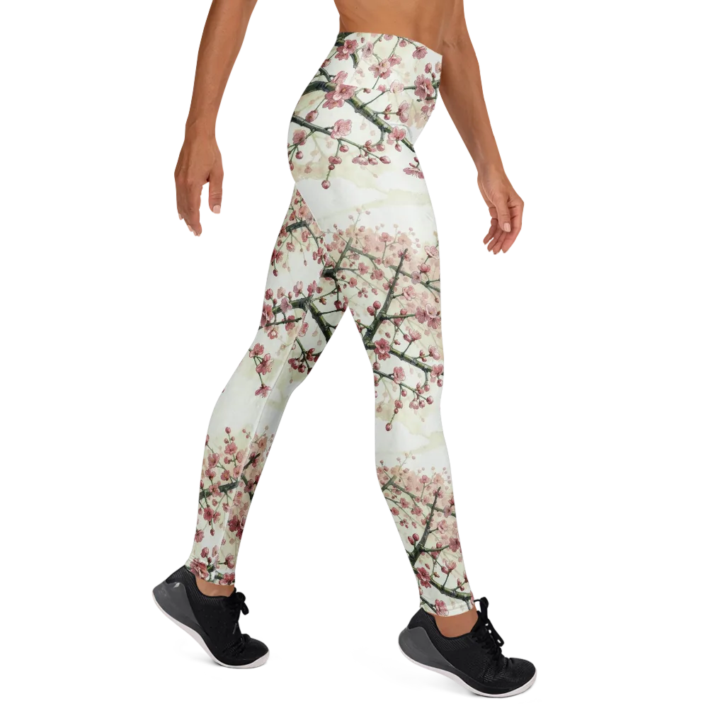 Cherry Blossom Canopy on Yoga Leggings — Right
