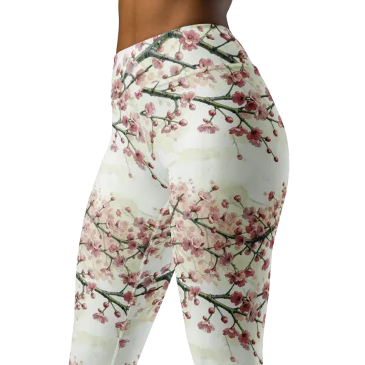 Cherry Blossom Canopy on a Yoga Leggings