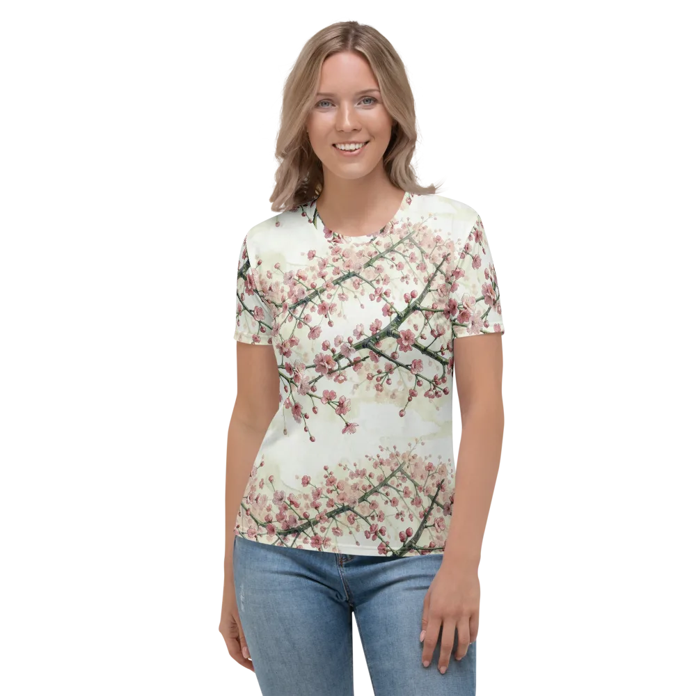 Cherry Blossom Canopy on Women's Crew Neck T-Shirt — Front