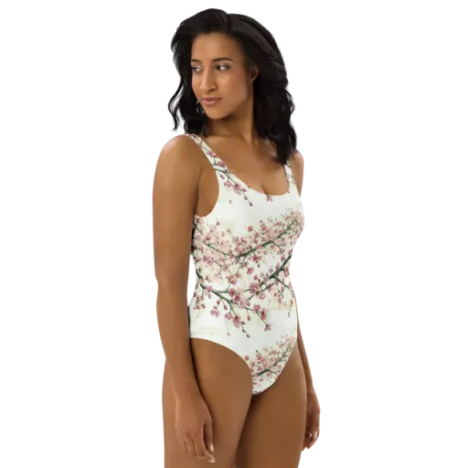 Cherry Blossom Canopy on a One-Piece Swimsuit