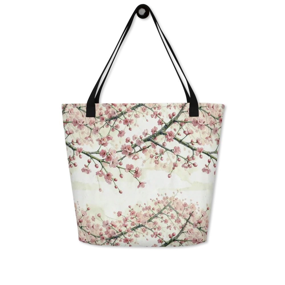 Cherry Blossom Canopy on Large Tote Bag W/ Pocket — Front