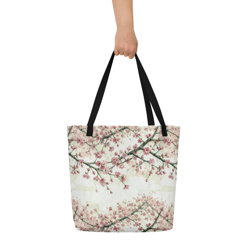 Cherry Blossom Canopy on Large Tote Bag W/ Pocket — Front