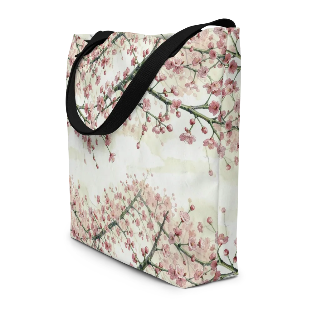 Cherry Blossom Canopy on Large Tote Bag W/ Pocket — Front