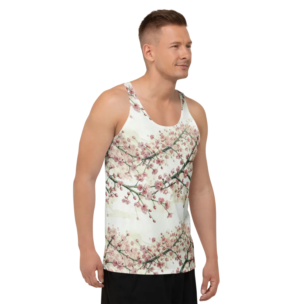 Cherry Blossom Canopy on Men's Tank Top — Right Front