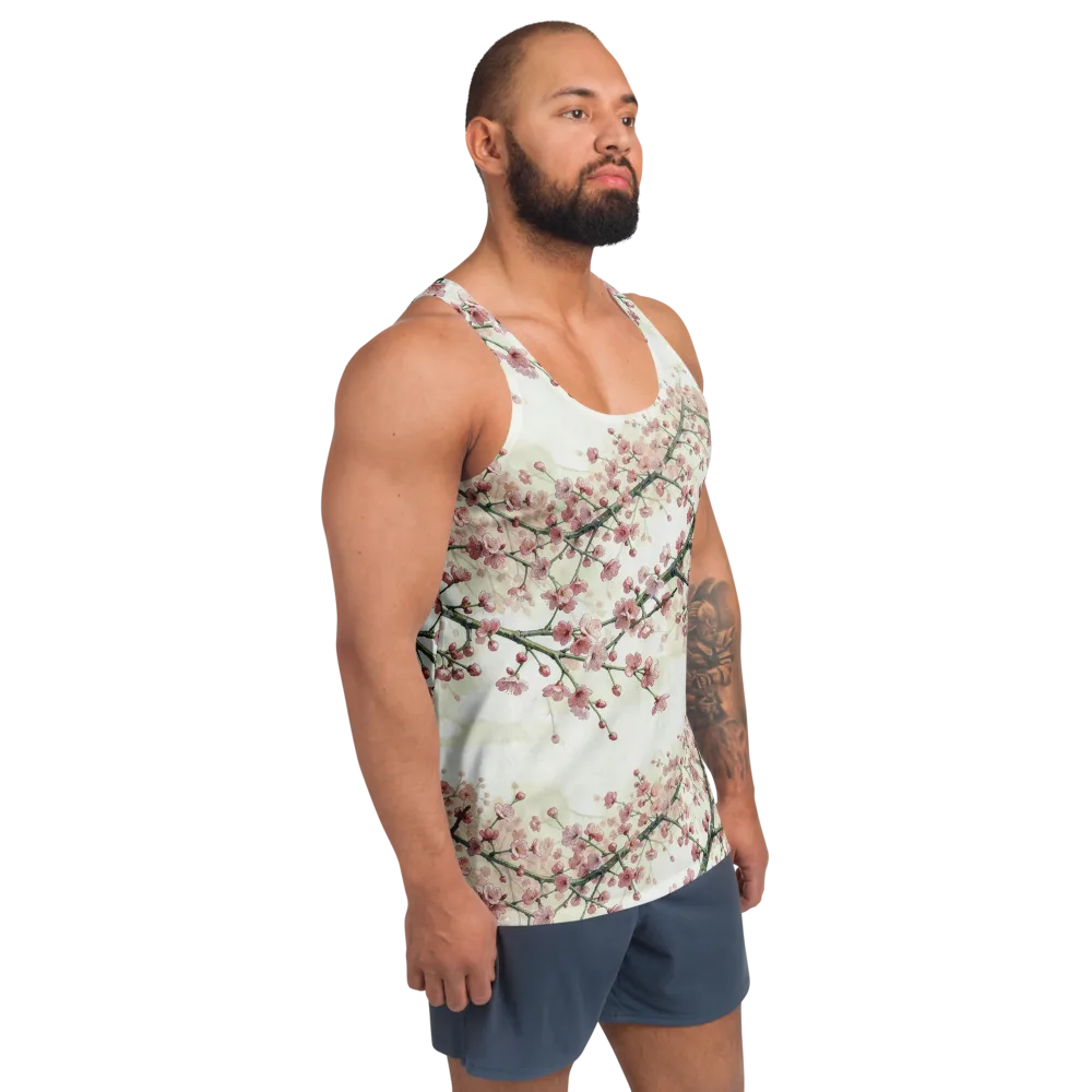 Cherry Blossom Canopy on Men's Tank Top — Right Front