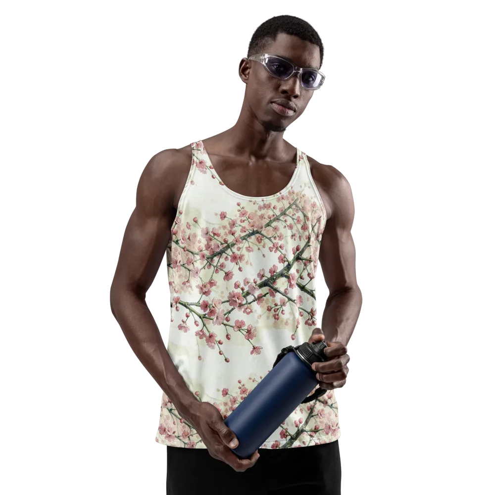 Cherry Blossom Canopy on Men's Tank Top — Front