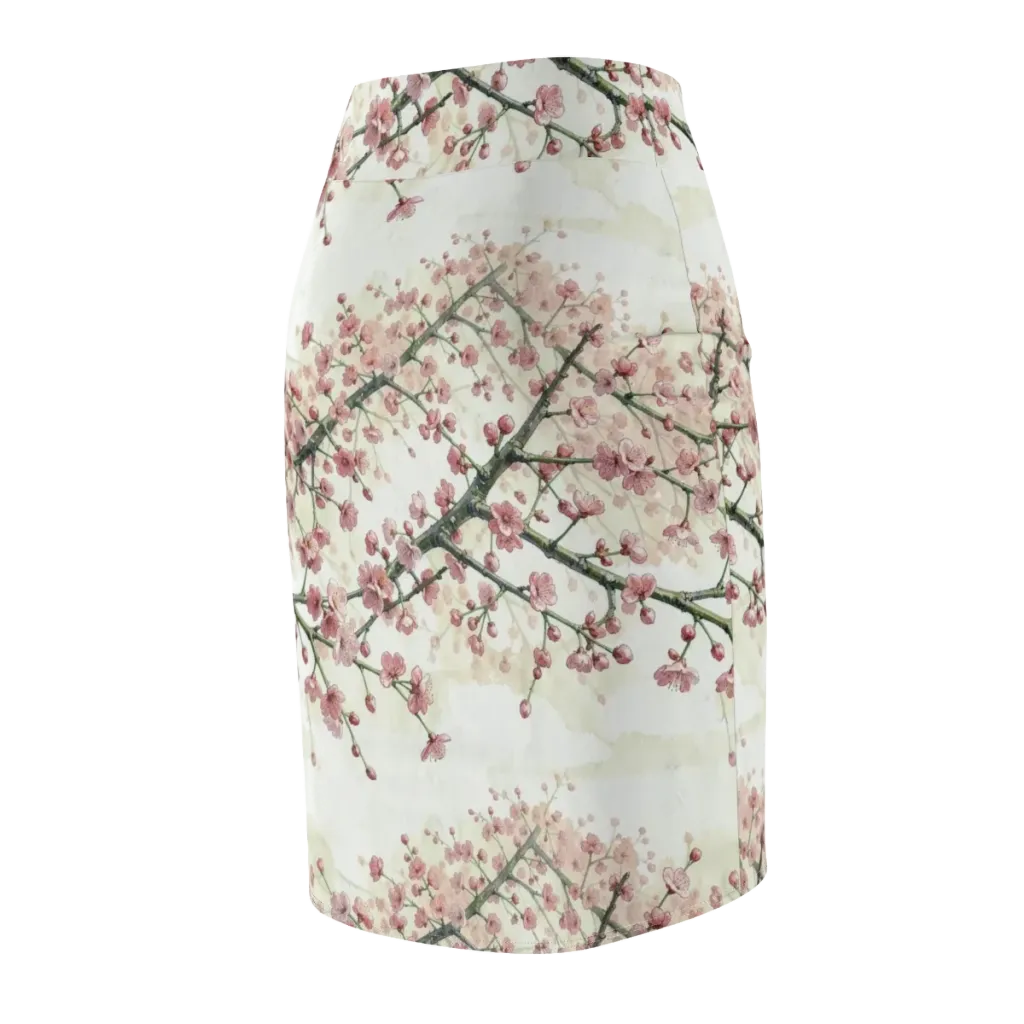 Cherry Blossom Canopy on Pencil Skirt — Back Side