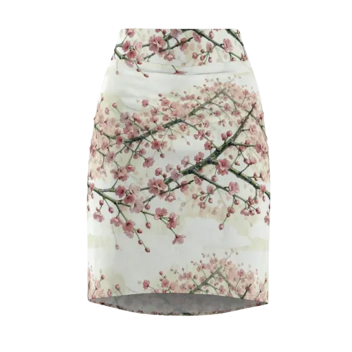 Cherry Blossom Canopy on a Pencil Skirt