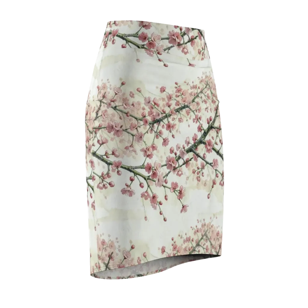 Cherry Blossom Canopy on Pencil Skirt — Front Side