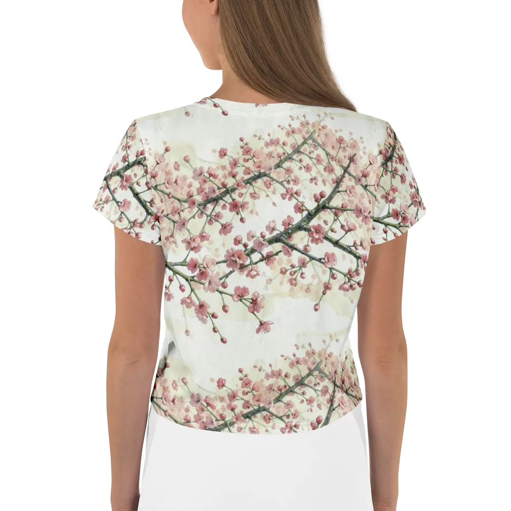 Cherry Blossom Canopy on Crop Tee — Back