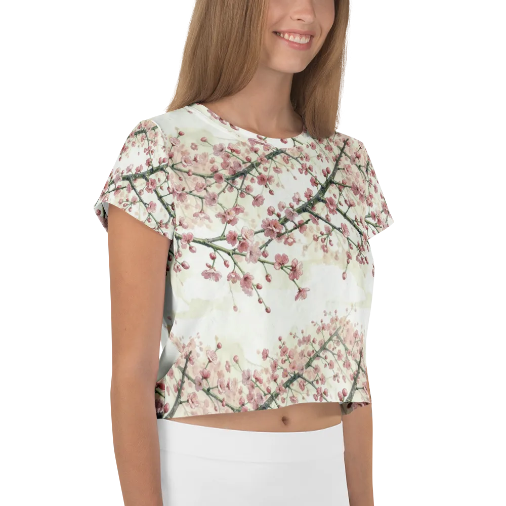 Cherry Blossom Canopy on Crop Tee — Right