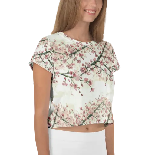 Cherry Blossom Canopy on a Crop Tee