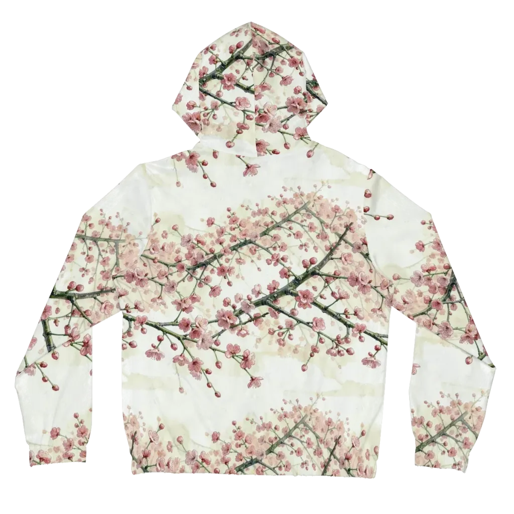 Cherry Blossom Canopy on Women's Full-Zip Hoodie — Back