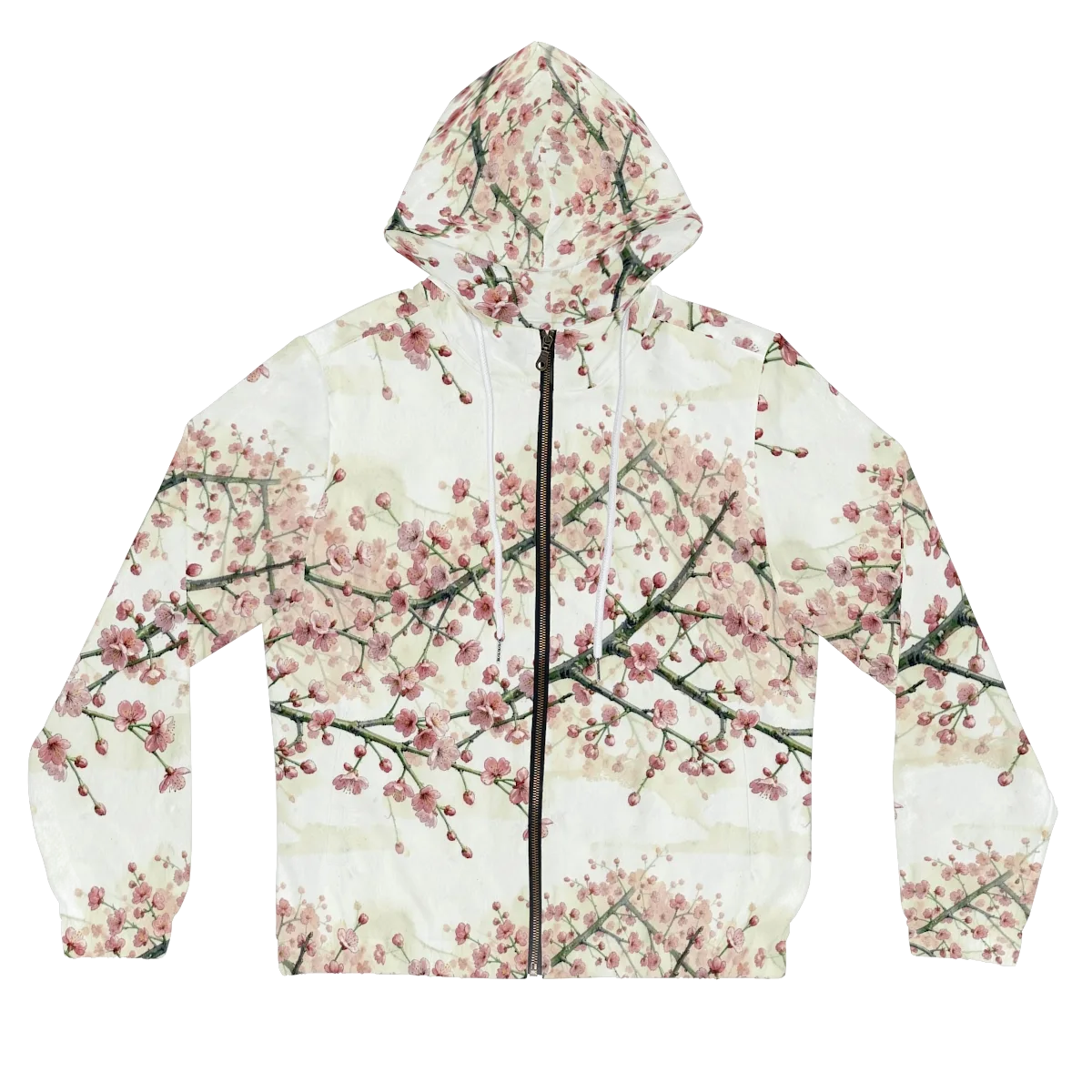 Cherry Blossom Canopy on Women's Full-Zip Hoodie — Front