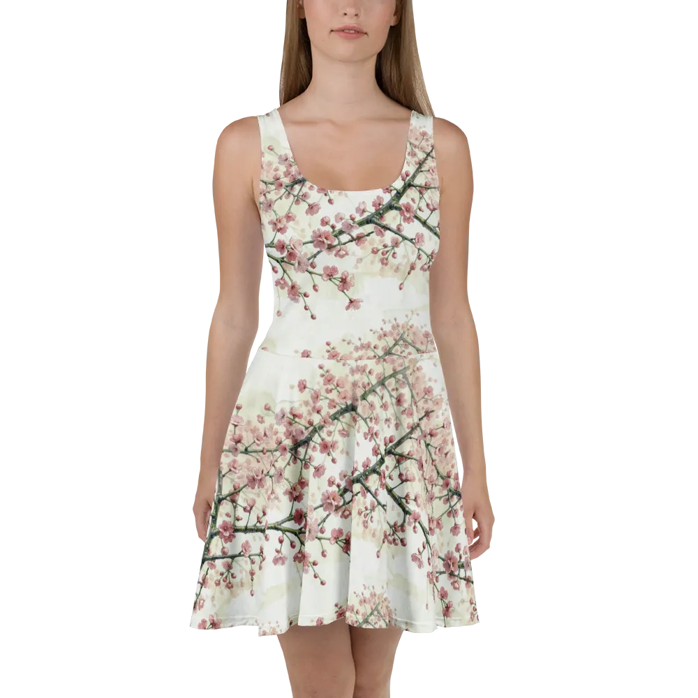 Cherry Blossom Canopy on Skater Dress — Front
