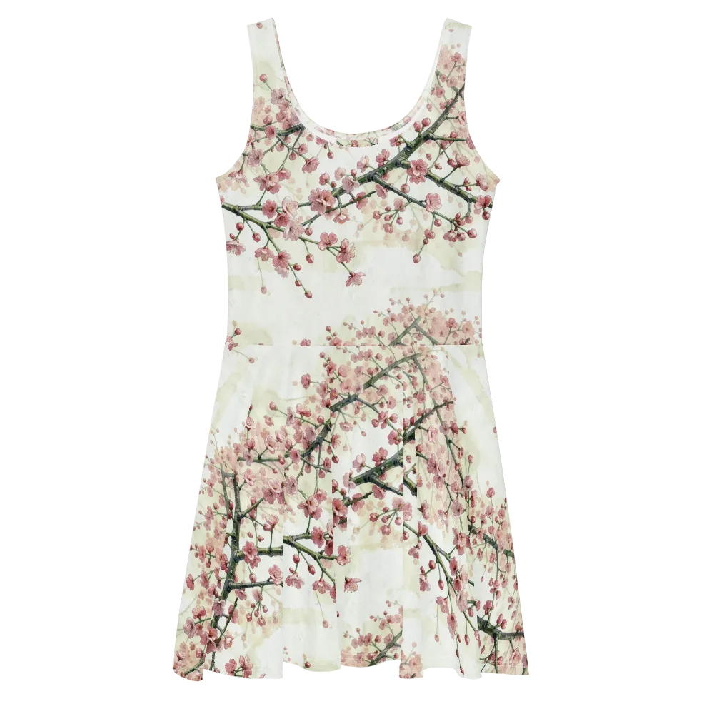 Cherry Blossom Canopy on Skater Dress — Front