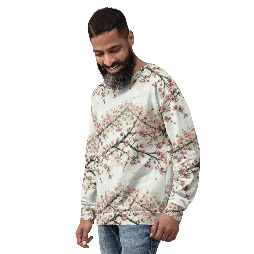 Cherry Blossom Canopy on Sweatshirt — Left Front