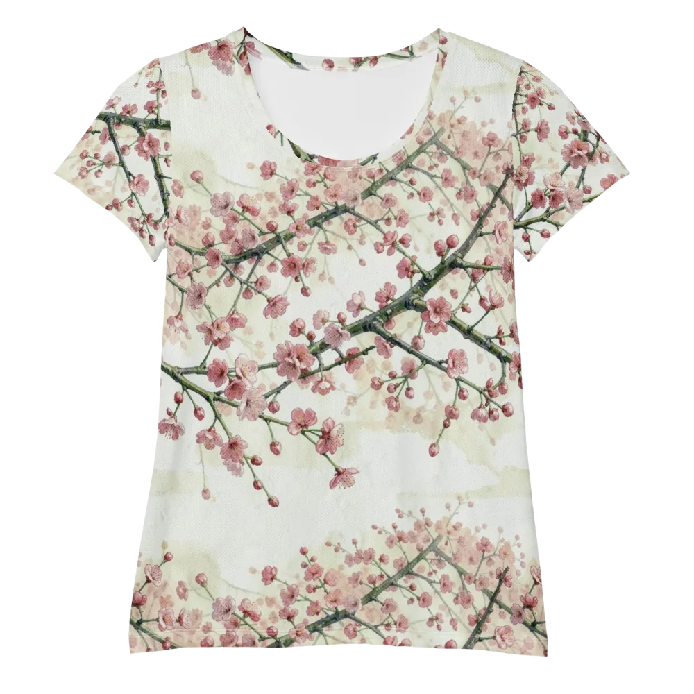 Cherry Blossom Canopy on Women's Athletic T-Shirt — Front