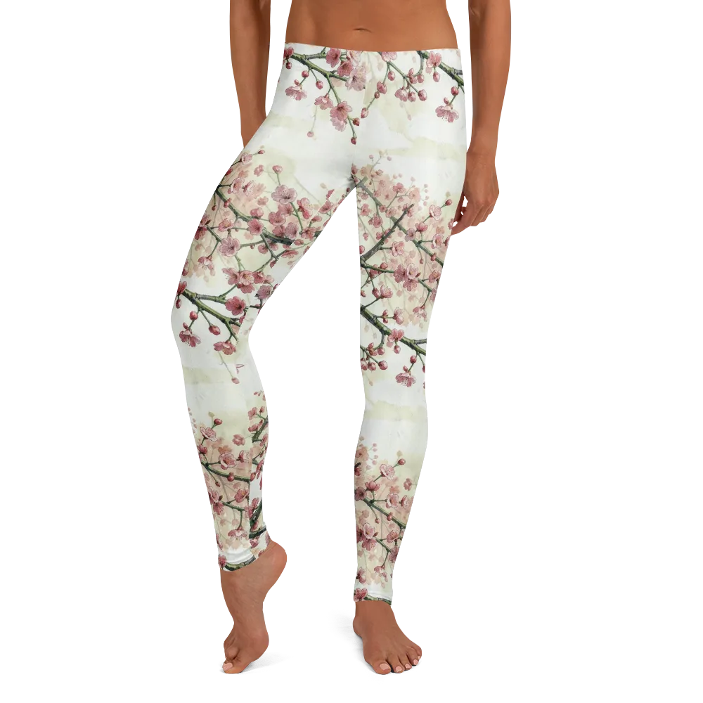 Cherry Blossom Canopy on Leggings — Front