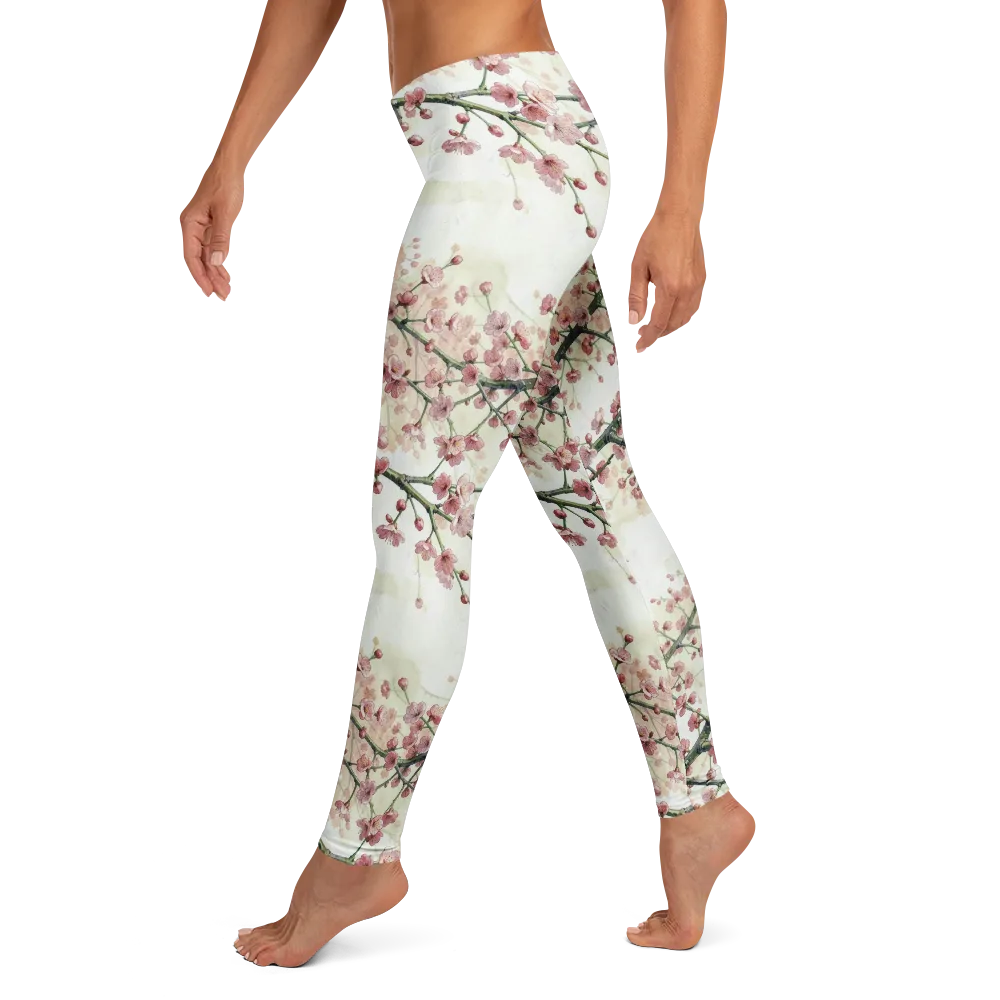 Cherry Blossom Canopy on Leggings — Left