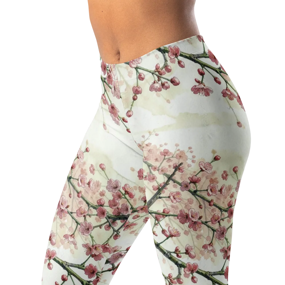 Cherry Blossom Canopy on Leggings — Left Front