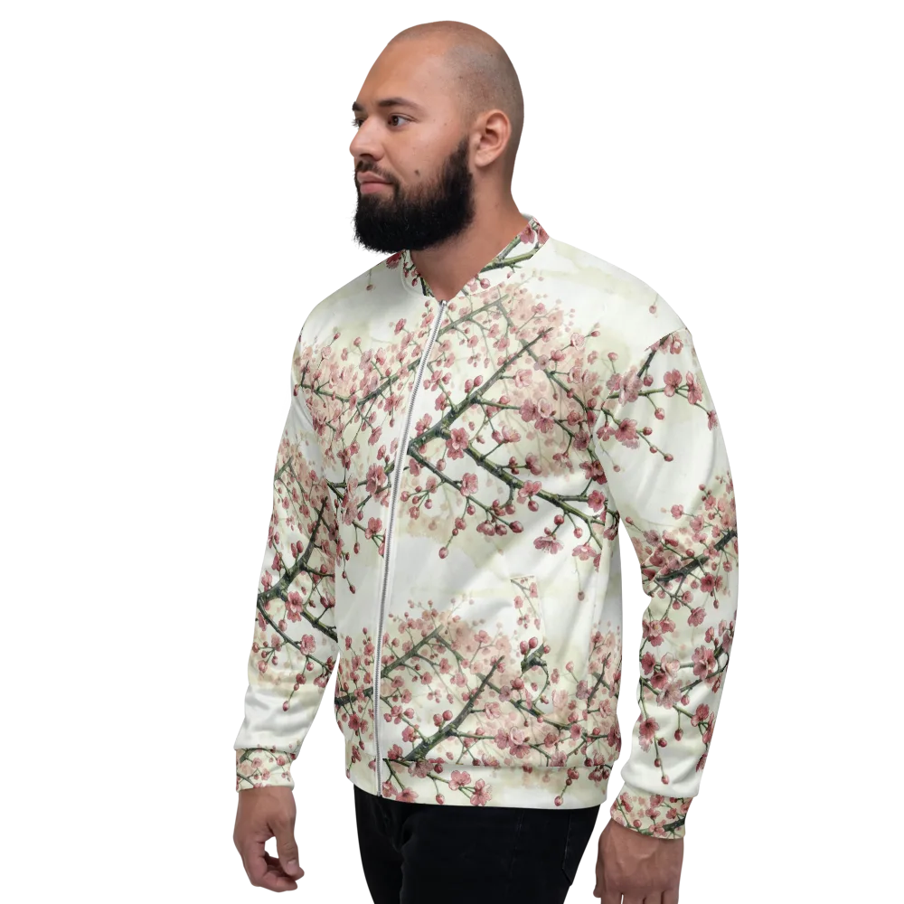 Cherry Blossom Canopy on Bomber Jacket — Left