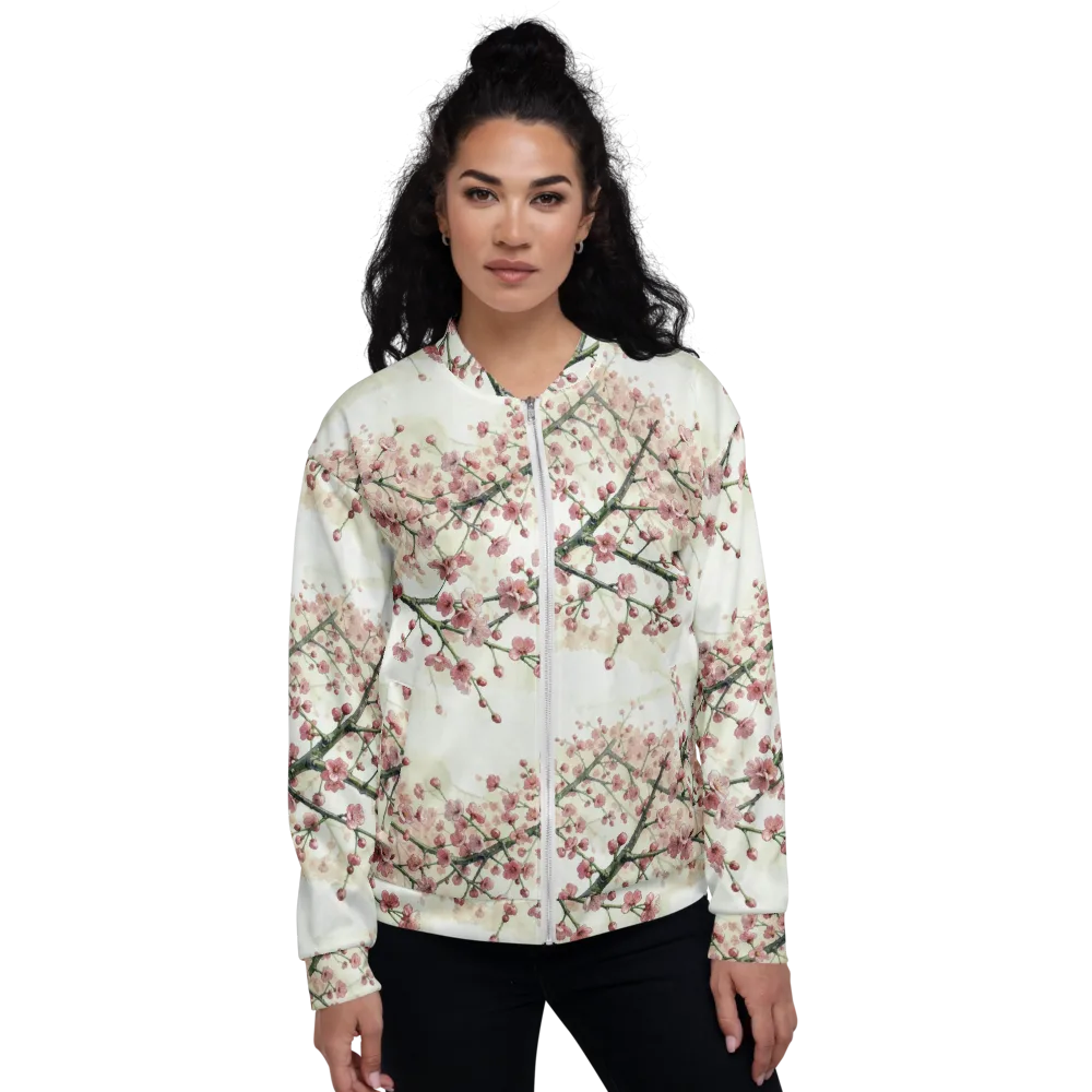Cherry Blossom Canopy on Bomber Jacket — Front