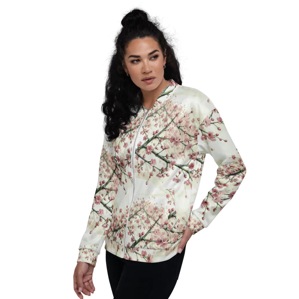 Cherry Blossom Canopy on Bomber Jacket — Left
