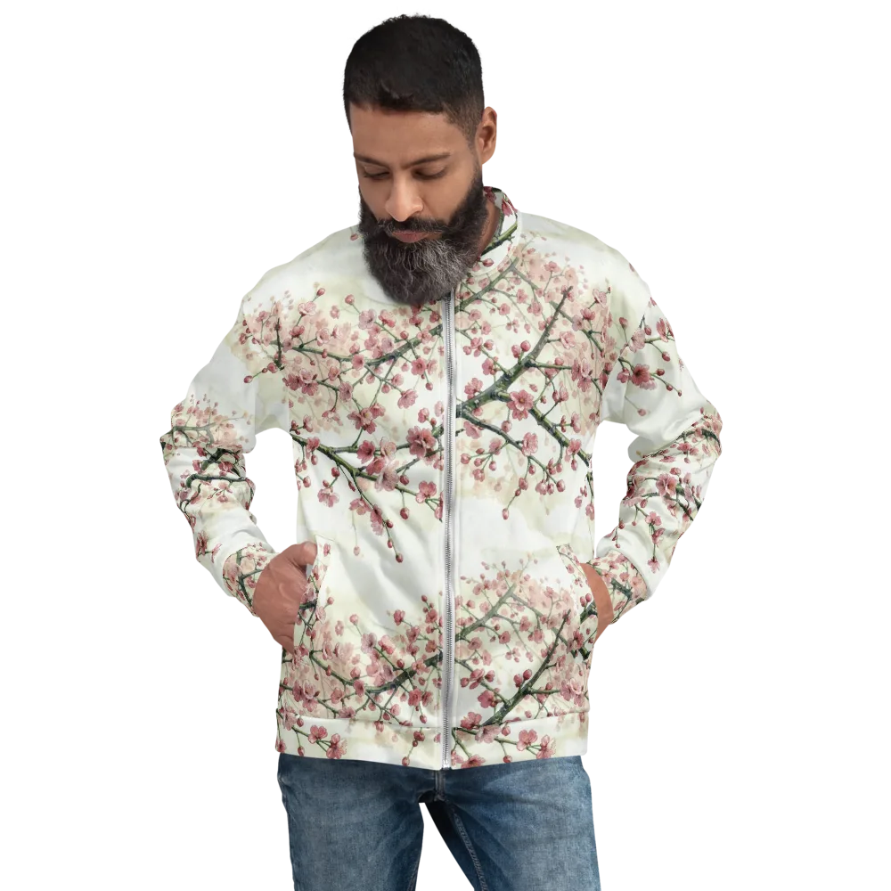 Cherry Blossom Canopy on Bomber Jacket — Front