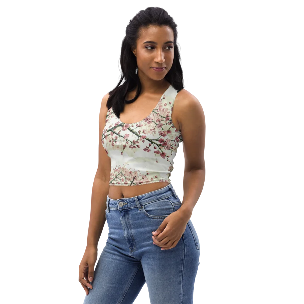 Cherry Blossom Canopy on Crop Top — Left Front