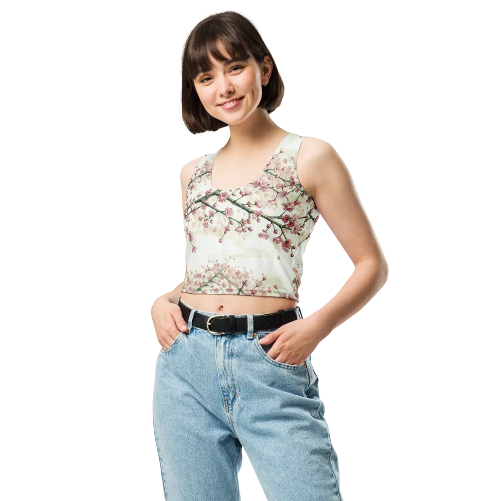 Cherry Blossom Canopy on Crop Top — Front