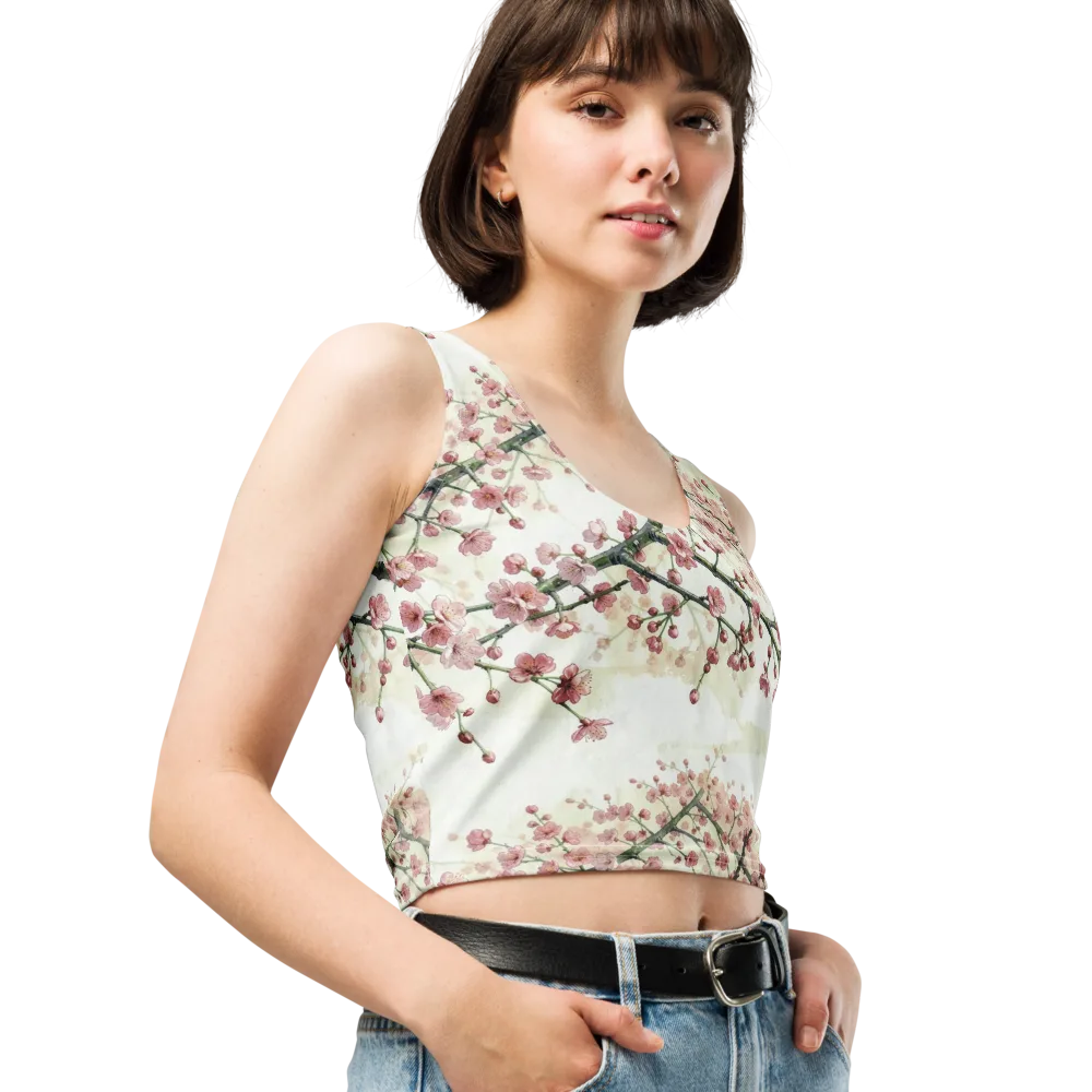 Cherry Blossom Canopy on Crop Top — Right Front