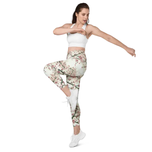 Cherry Blossom Canopy on a Leggings with Pockets