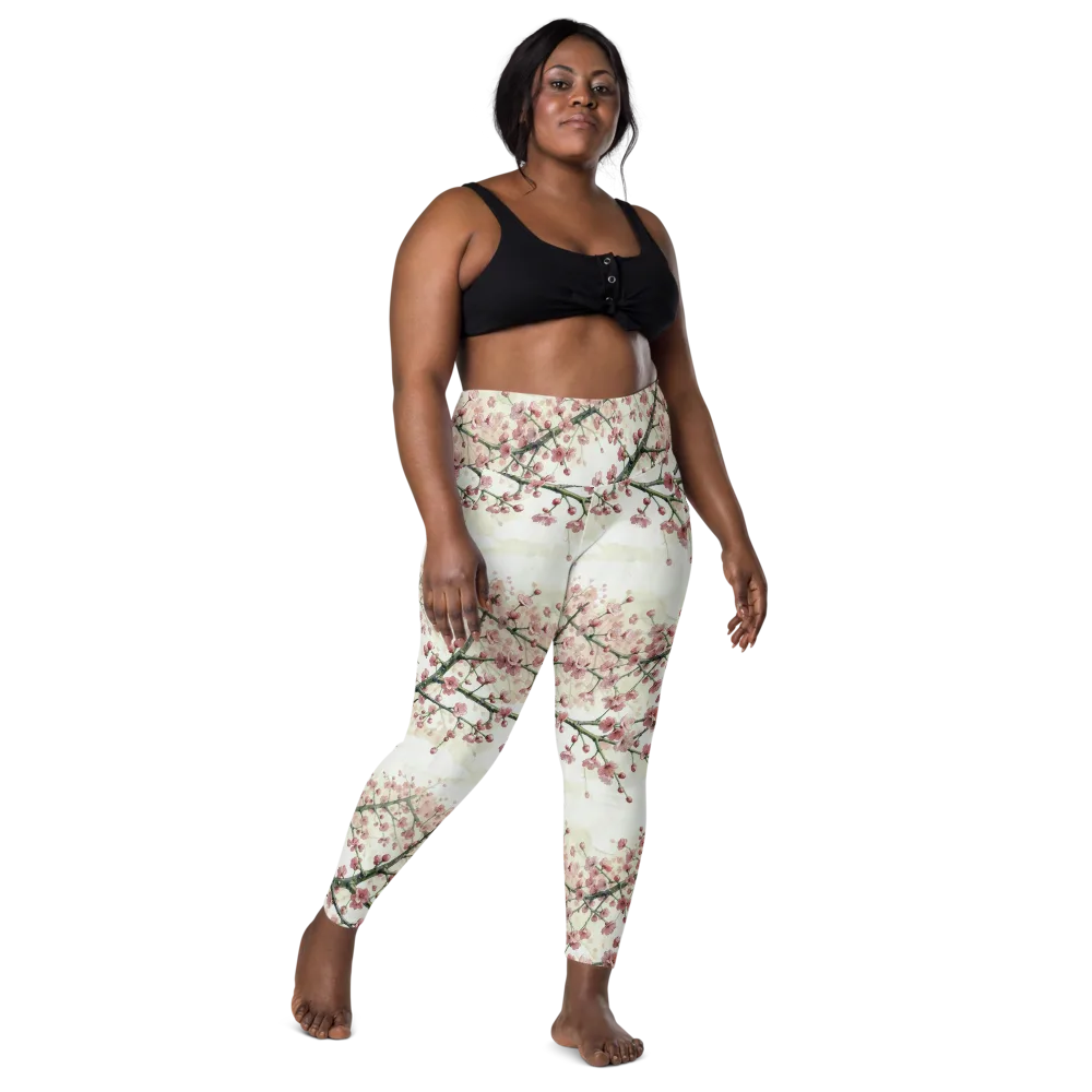 Cherry Blossom Canopy on Leggings with Pockets — Front