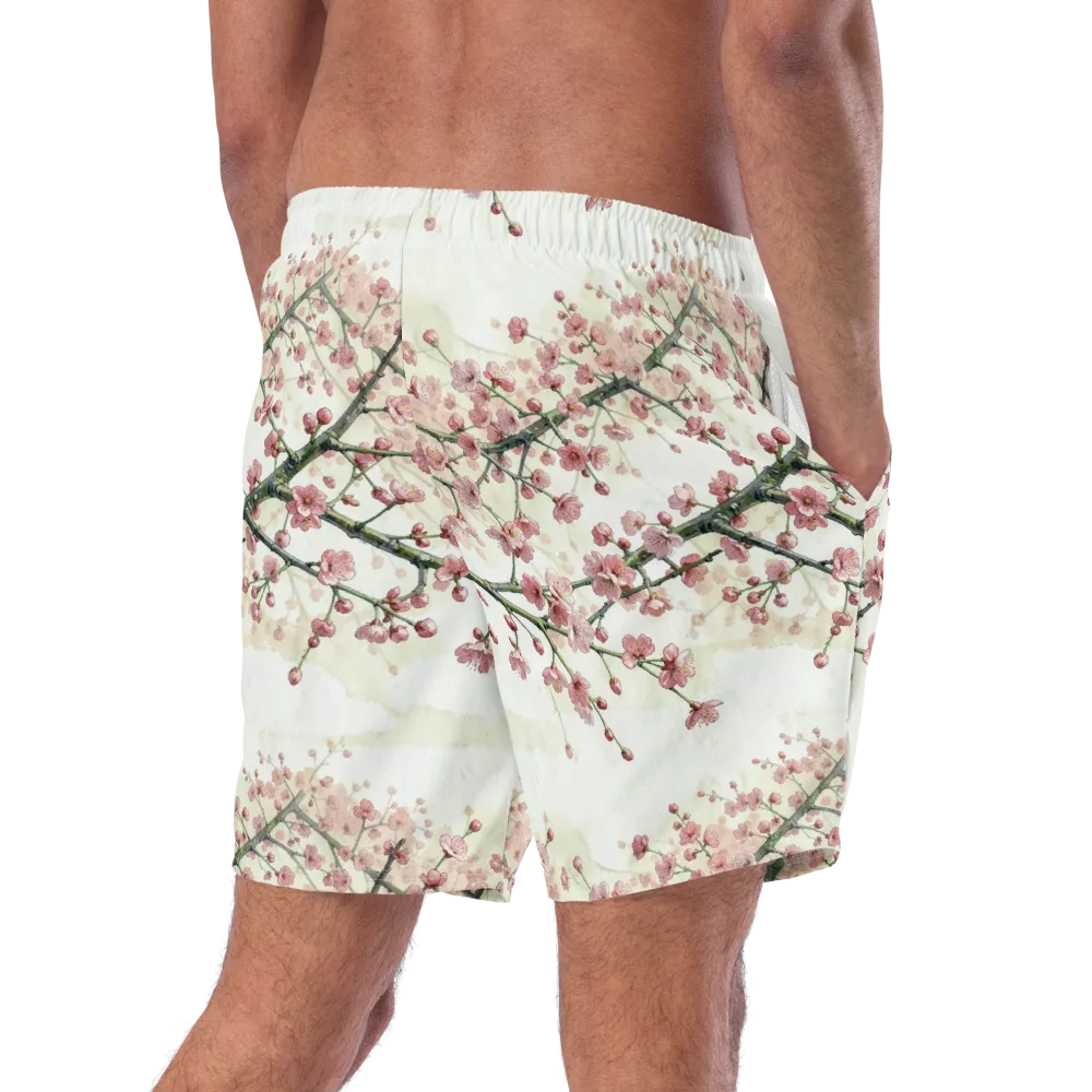 Cherry Blossom Canopy on Swim Trunks — Right Back