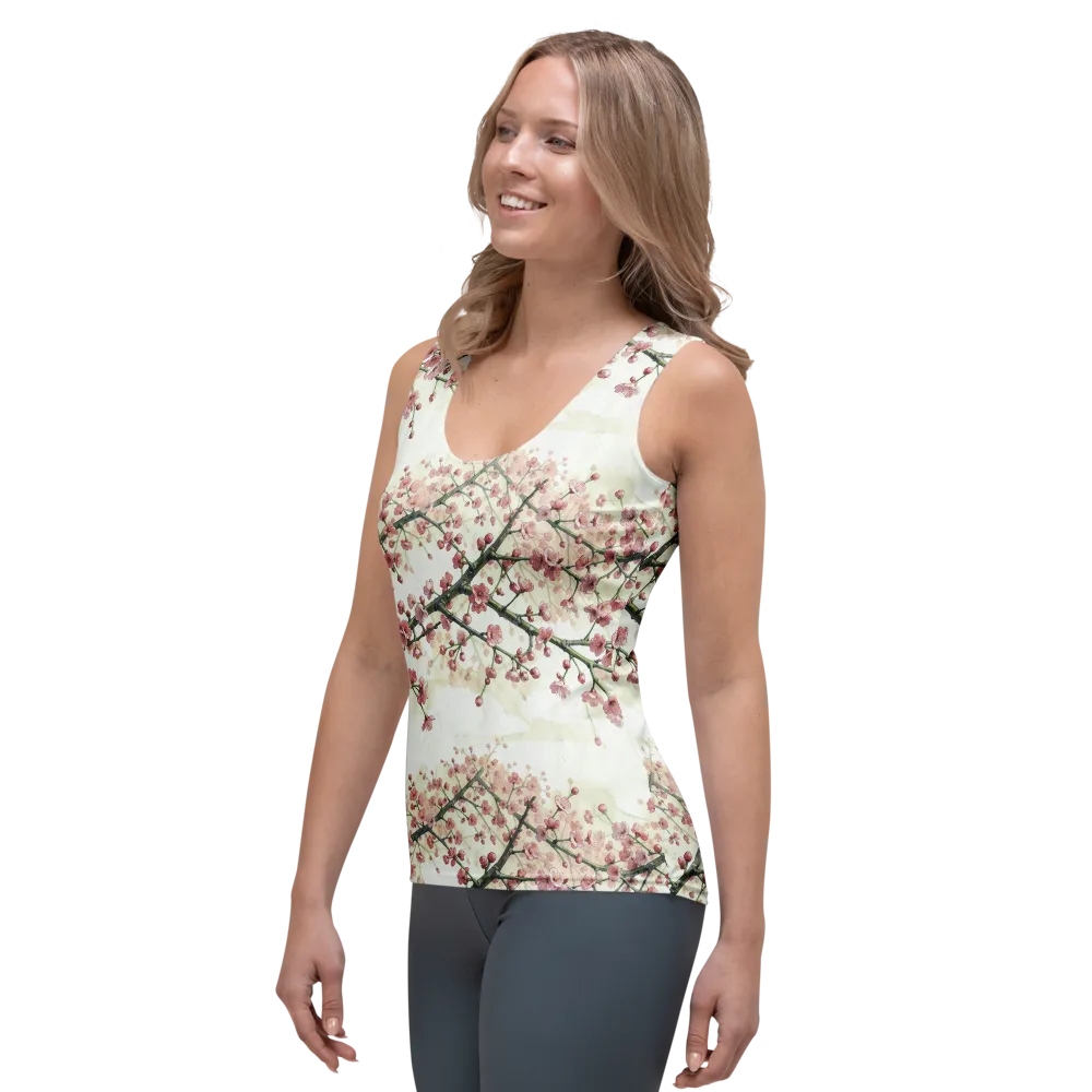 Cherry Blossom Canopy on Women's Tank Top — Left Front