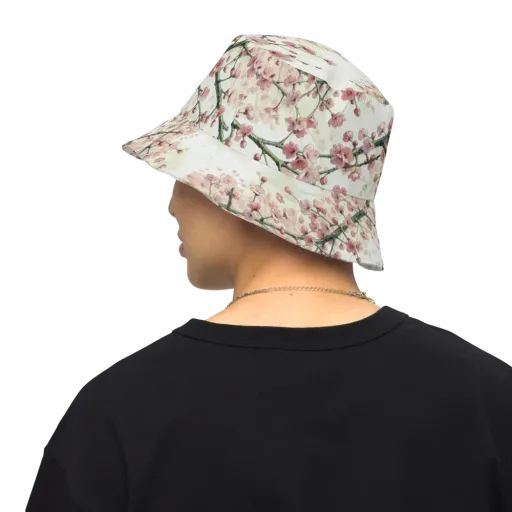Cherry Blossom Canopy on a Reversible Bucket Hat