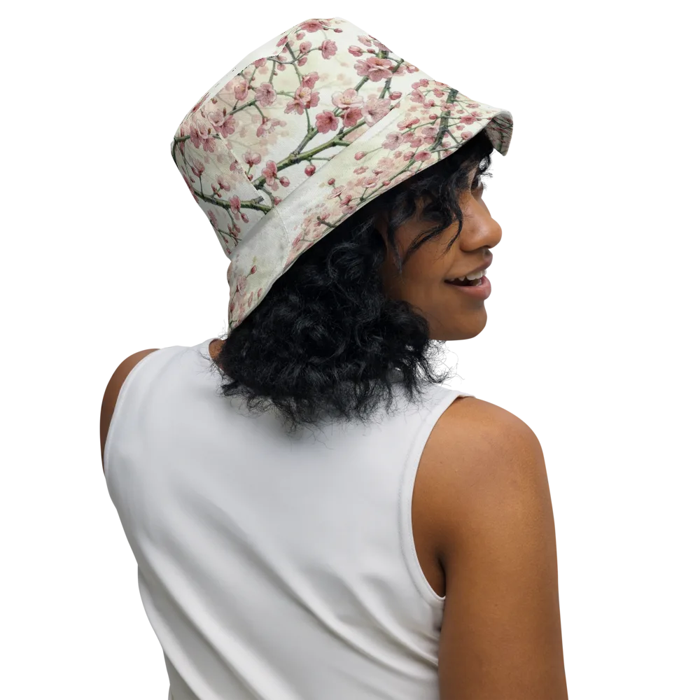 Cherry Blossom Canopy on Reversible Bucket Hat — Right Outside
