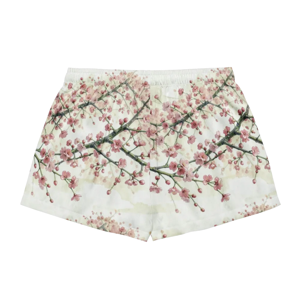 Cherry Blossom Canopy on Women's Pajama Shorts — Back