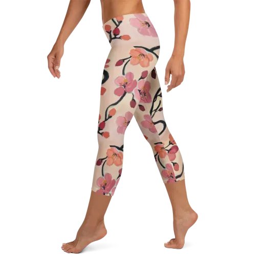 Coral Branchwork on a Capri Leggings