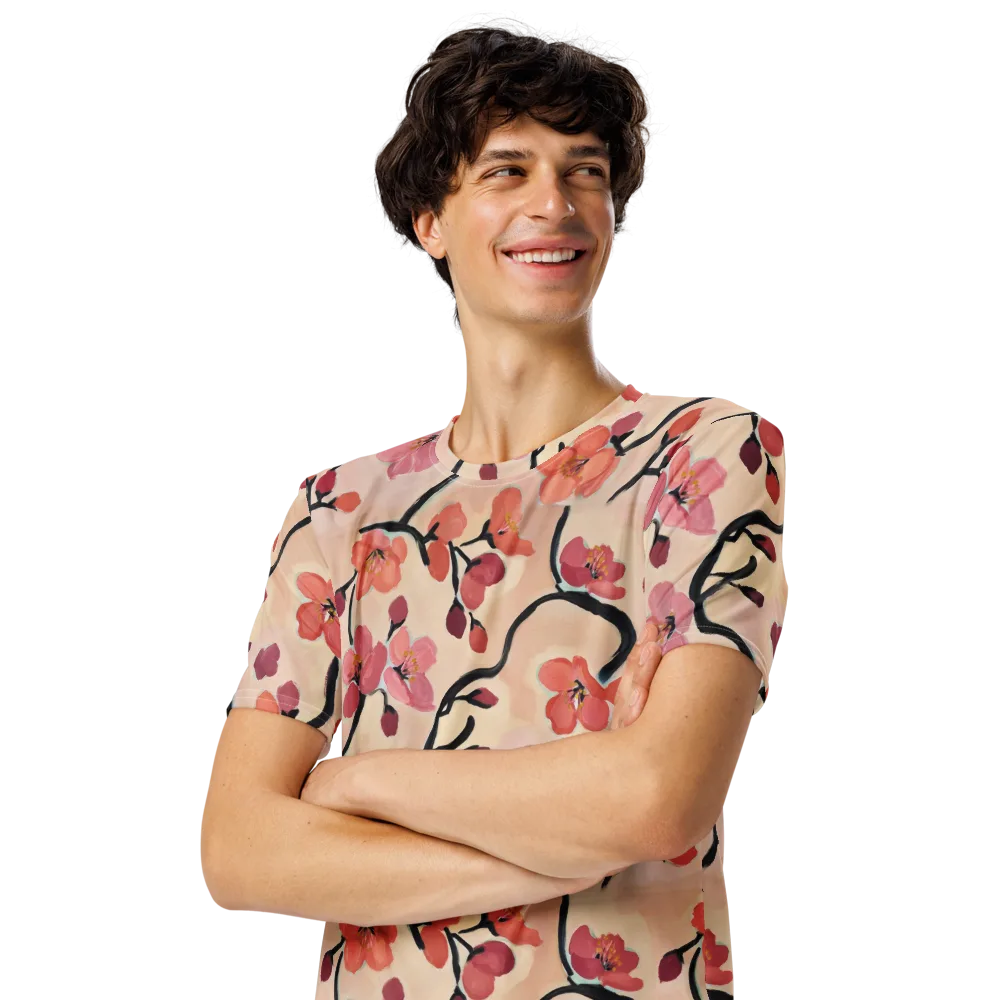 Coral Branchwork on Men's Crew Neck T-Shirt — Left Front